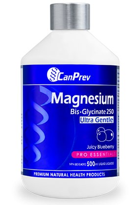 CanPrev Magnesium Bis - Glycinate 250 Ultra Gentle Liquid - Juicy Blueberry (500 mL)