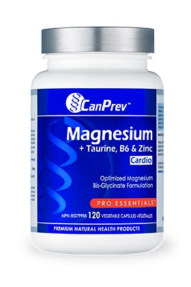 CanPrev Magnesium + Taurine, B6 & Zinc for Cardio (120 Vcaps)