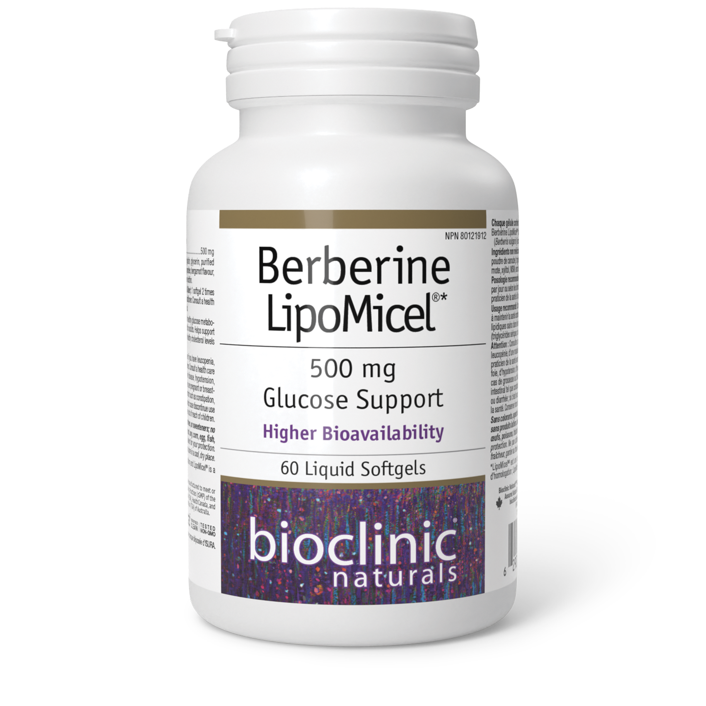 BioClinic Naturals Berberine LipoMicel 500mg (60 softgels)