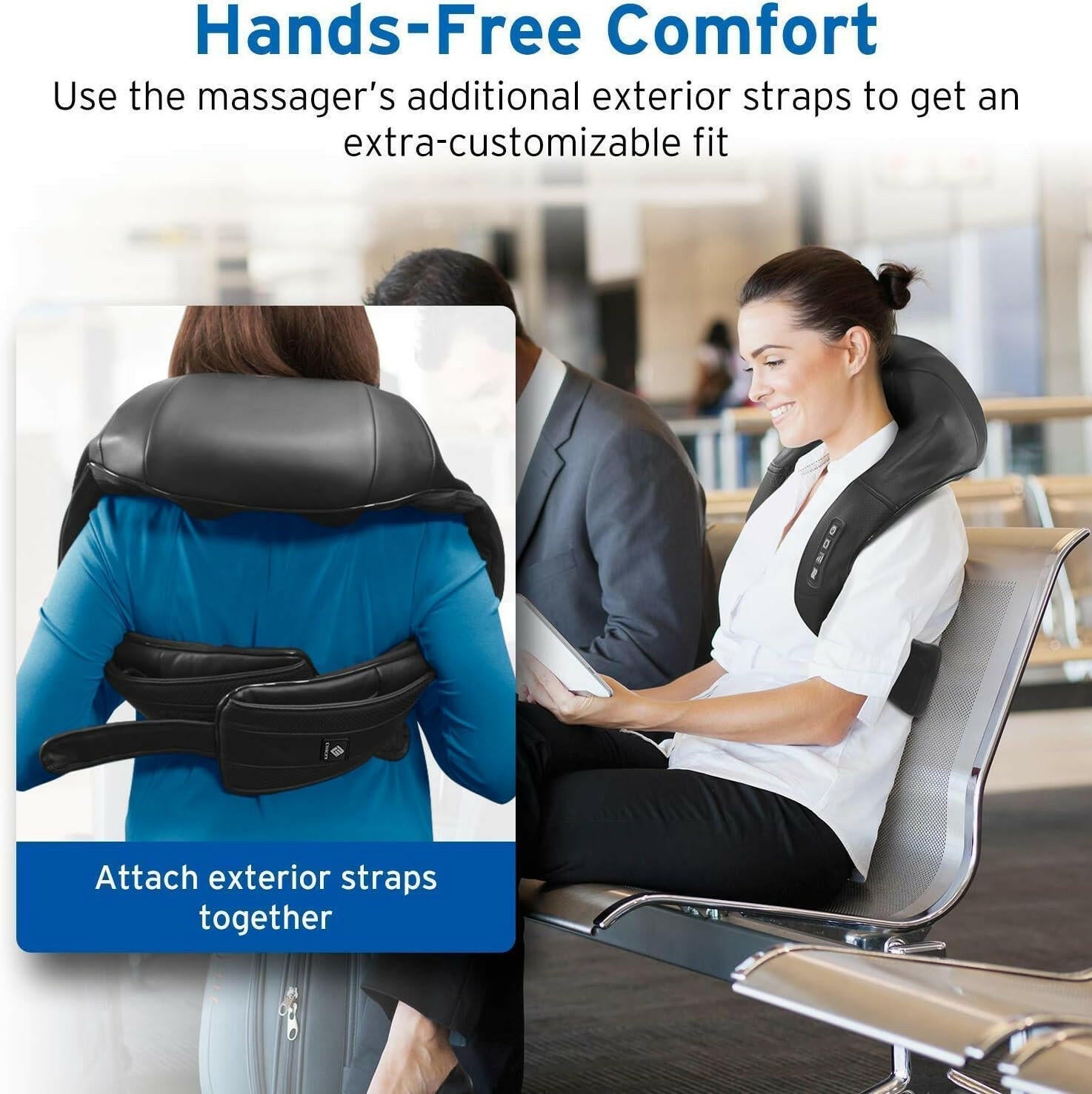 Etekcity Cordless Neck Back Shoulder Shiatsu Massager, 8 Heated Deep Kneading Massage Nodes