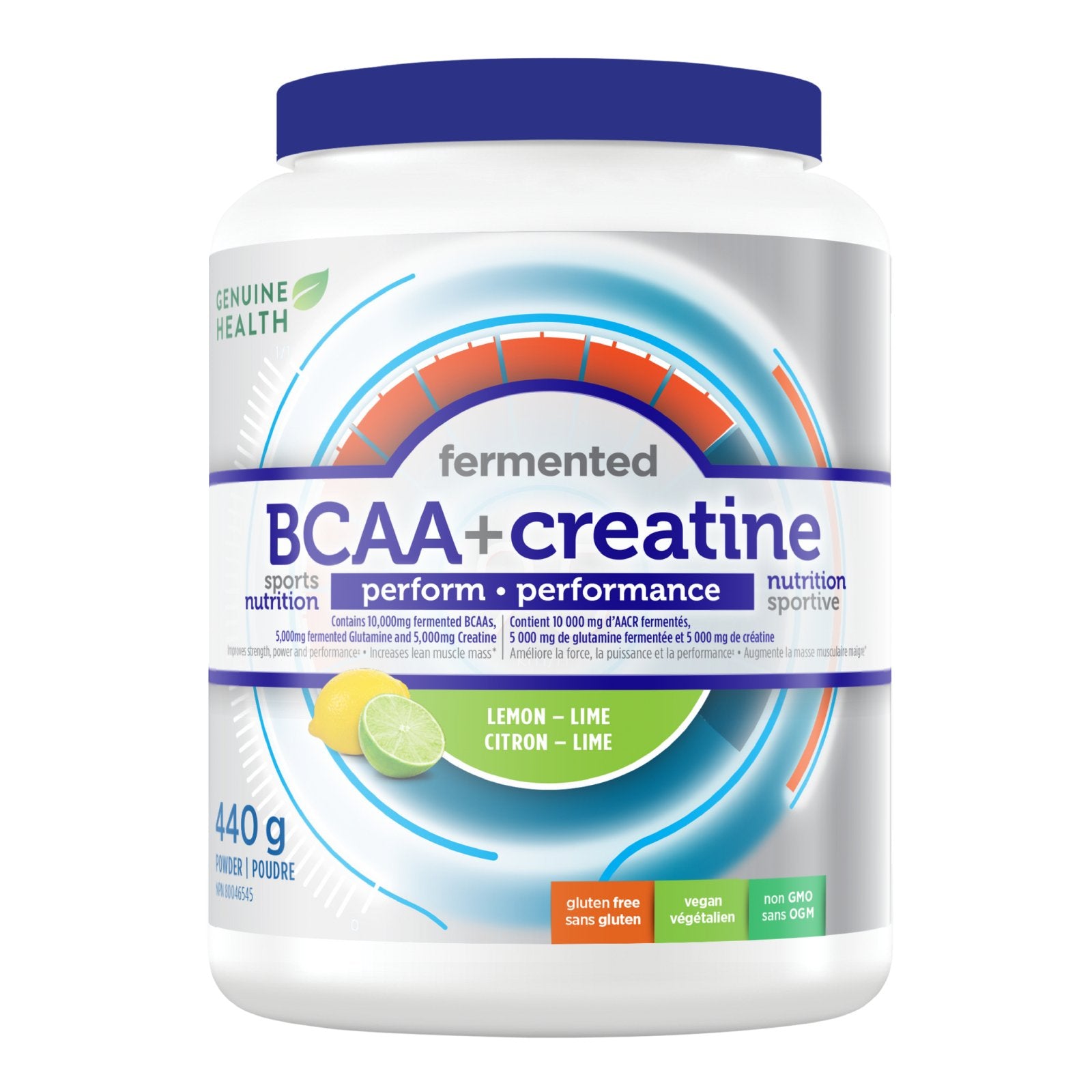 Genuine Health fermented BCAA+ creatine lemon - lime (440 g)