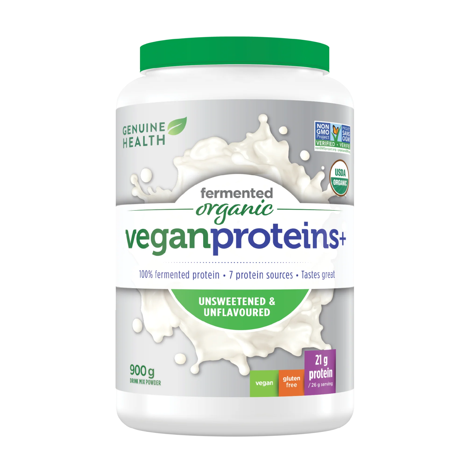 Genuine Health fermented organic vegan proteins+ vanilla | chocolate (900 g)