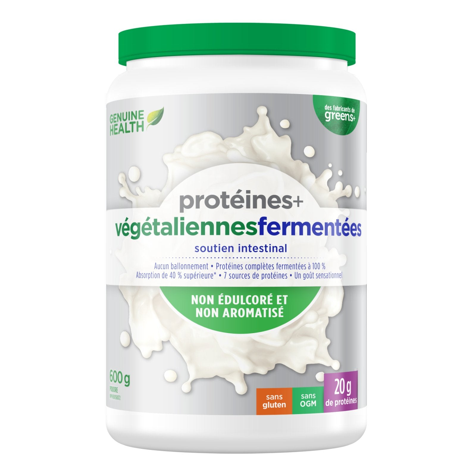 Genuine Health fermented organic vegan proteins+ vanilla| chocolate| unflavoured (600 g)