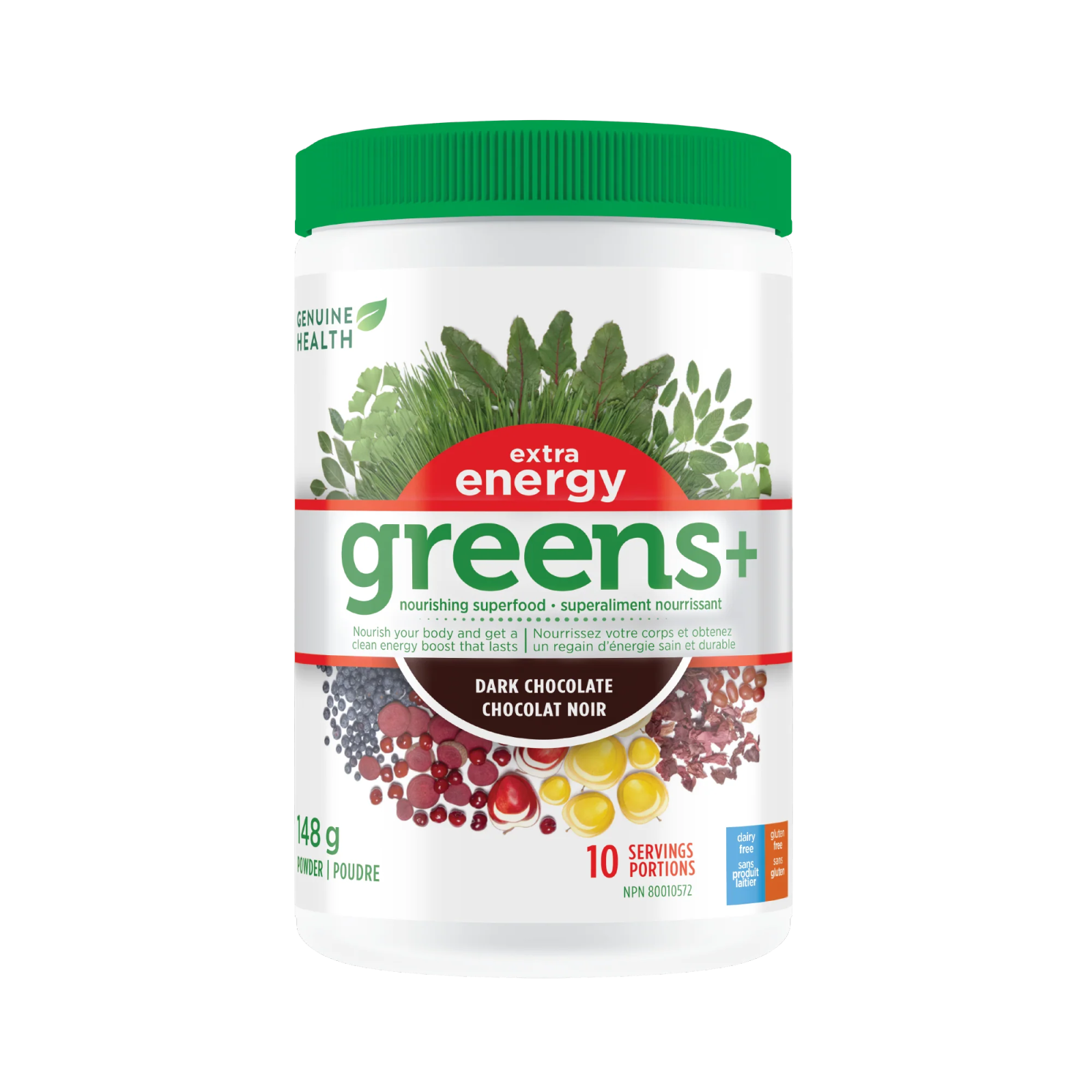 Genuine Health greens+ extra energy dark chocolate (148g)