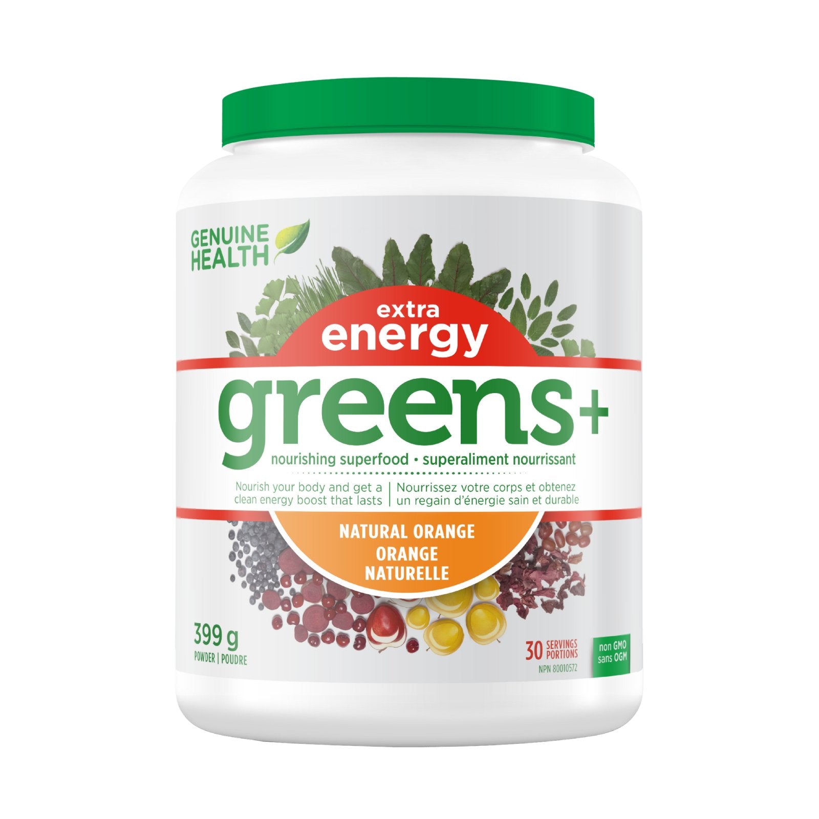 Genuine Health greens+ extra energy natural orange (399 g)