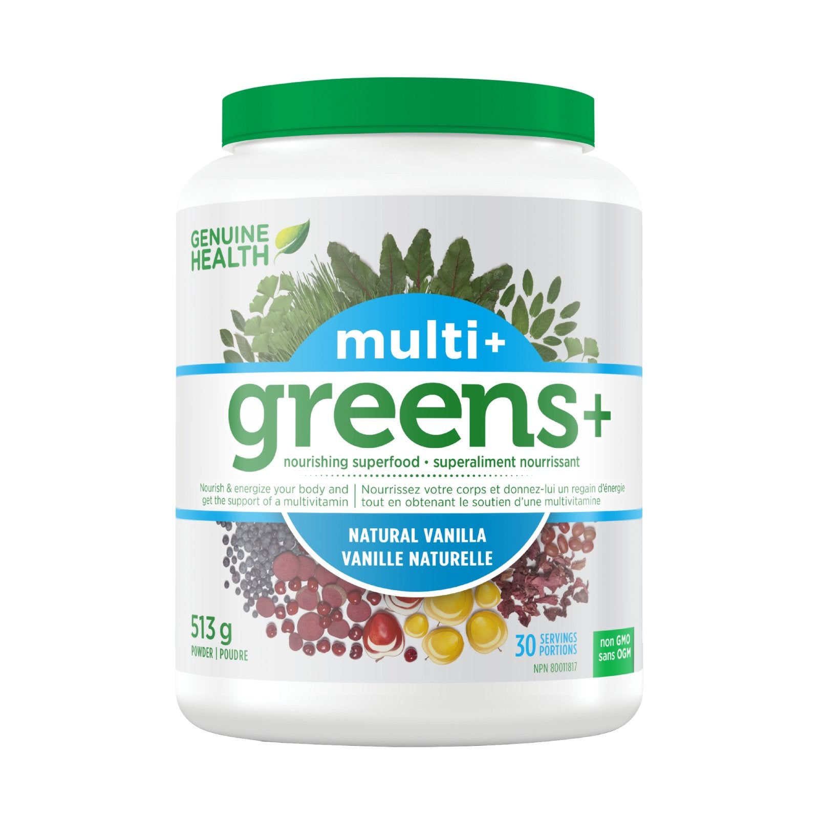 Genuine Health greens+ multivitamin vanilla (513 g)