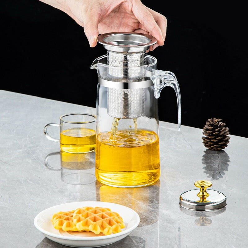 Glass Teapot - with Stainless Steel Infuser for Loose Leaf Tea (500mL | 750 mL | 900 mL)