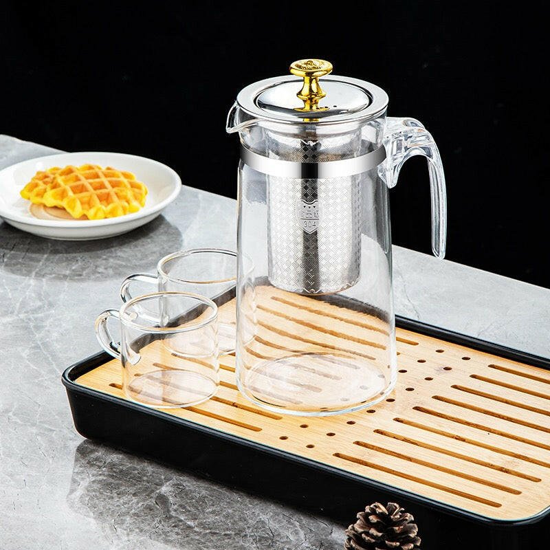 Glass Teapot - with Stainless Steel Infuser for Loose Leaf Tea (500mL | 750 mL | 900 mL)