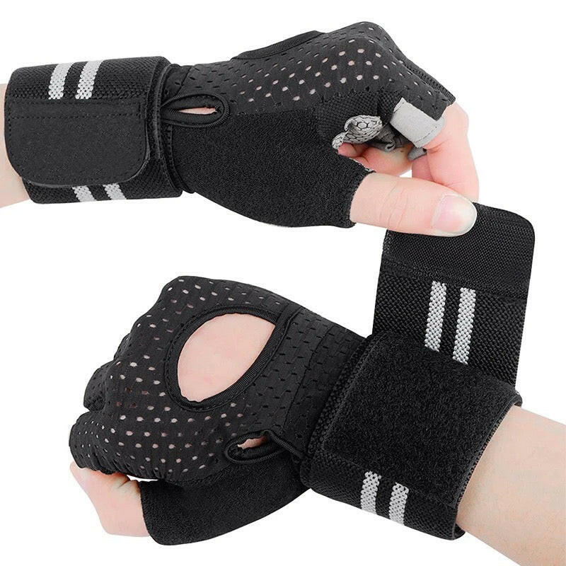 Gym Gloves with wrist wrap for workouts, weightlifting - 4 colors (S, M, L, XL)