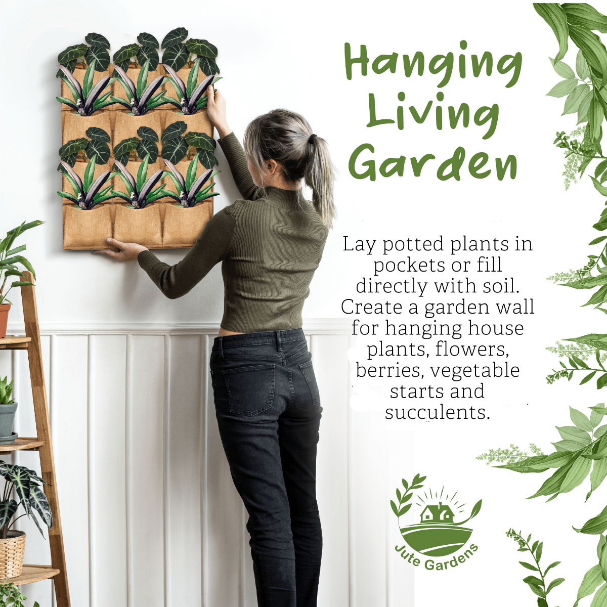 12-Pocket Vertical Living Wall Garden