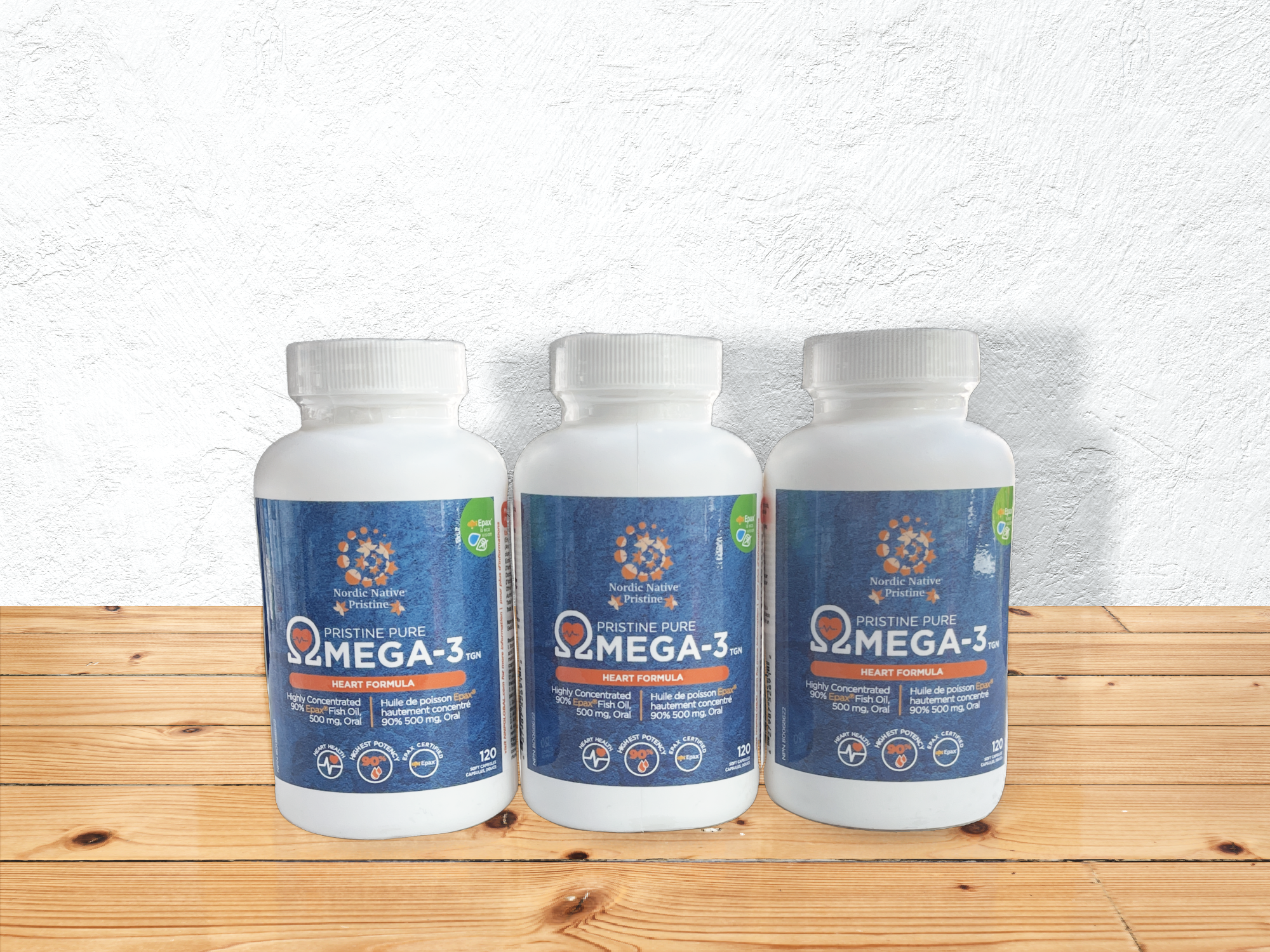 北歐原生原始 Omega-3（120 粒），效力為 90% 濃縮物，TGN 魚油