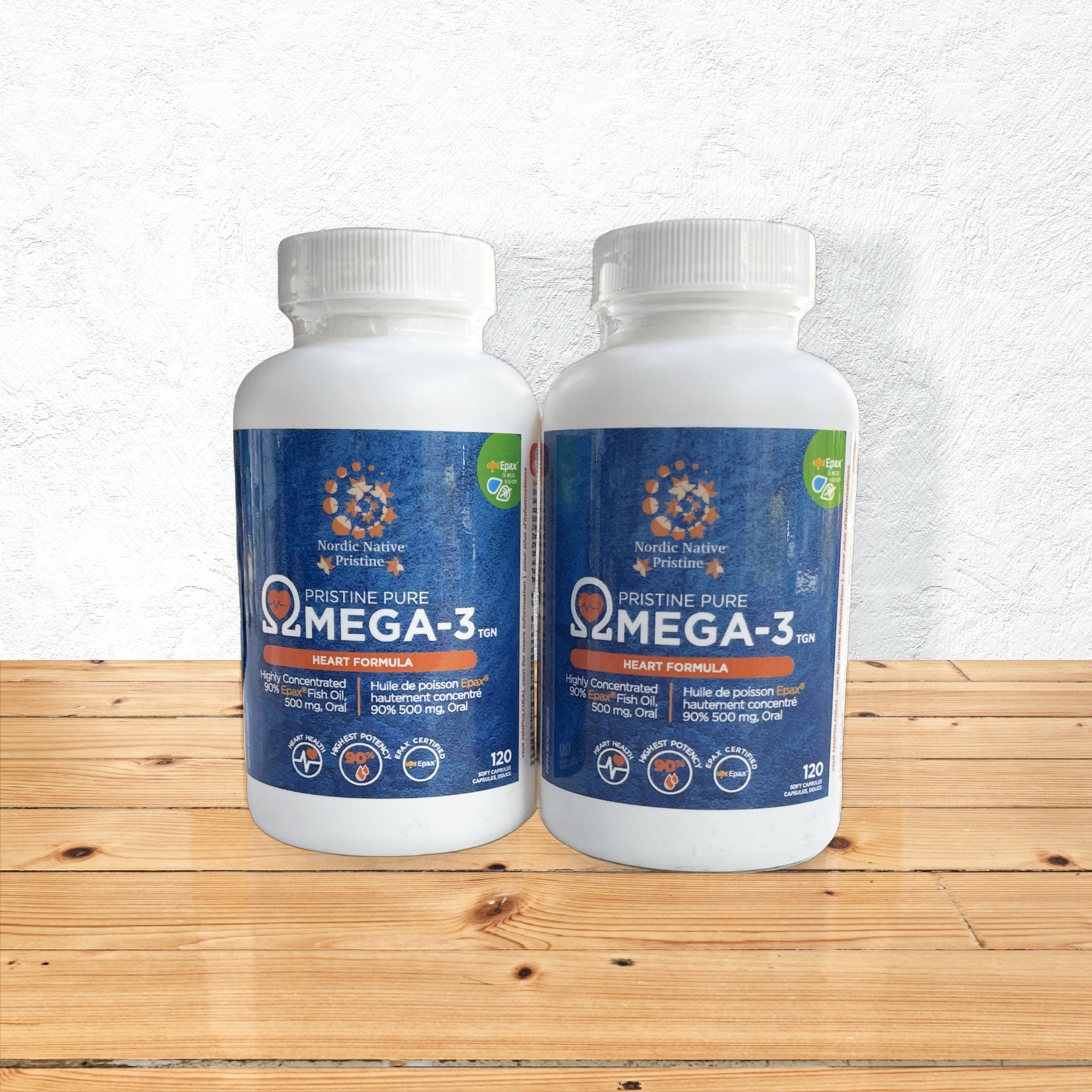 Nordic Native Pristine Omega-3 (120 caps) with potency of 90% concentrate, TGN form Fish Oil