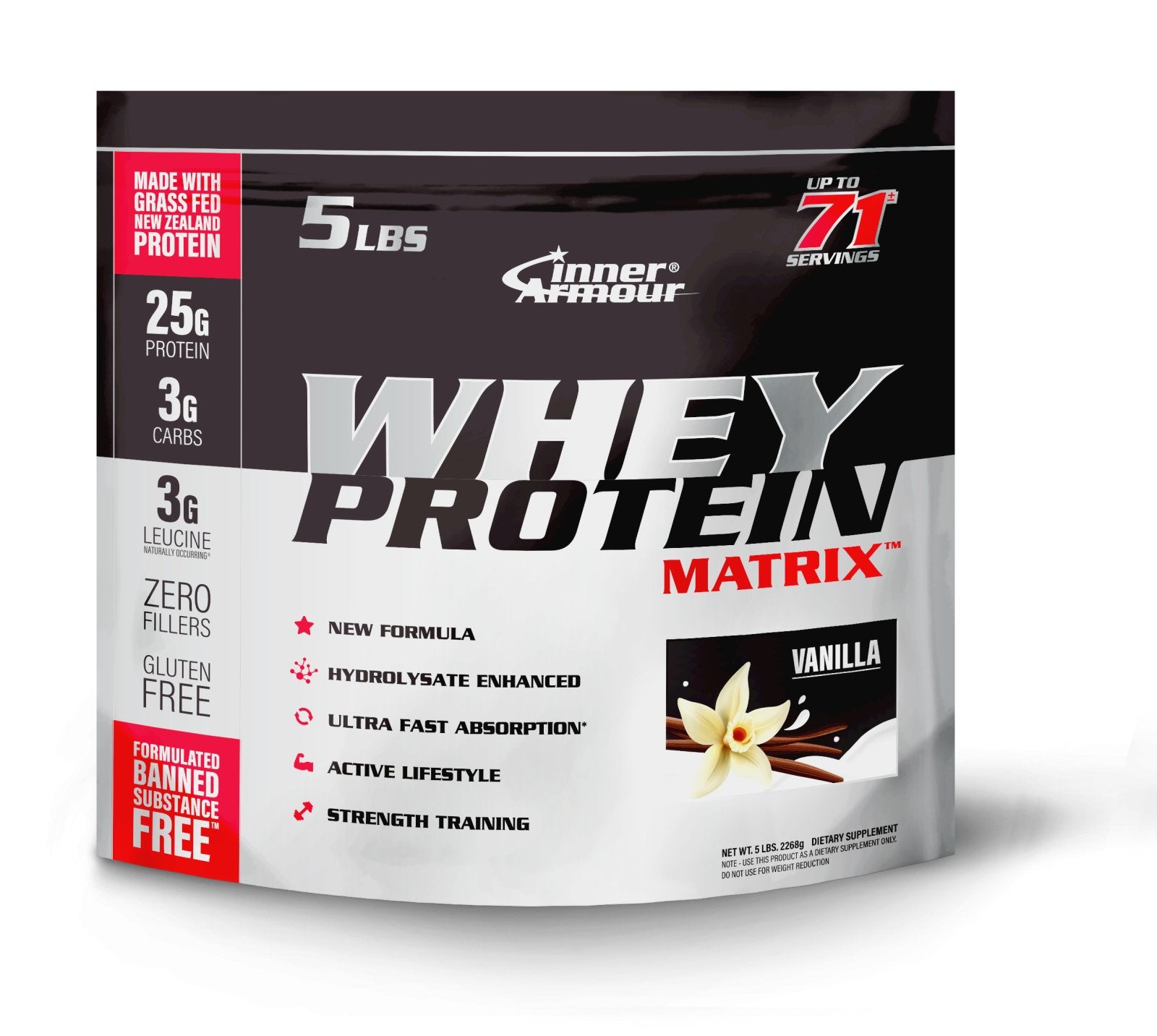 Inner armour Whey Protein Matrix in bag - chocolate|Vanilla|Cookie&Cream (5lbs)