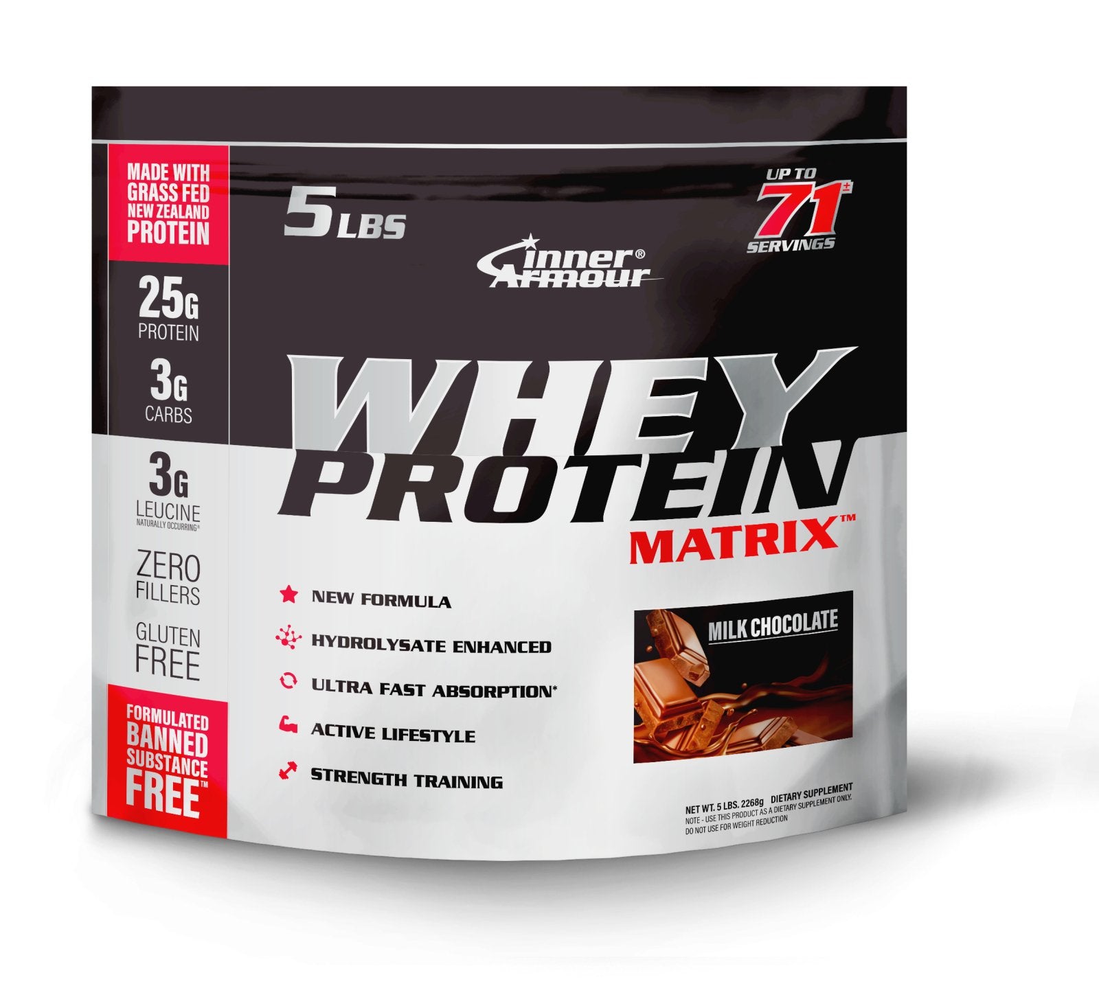 Inner armour Whey Protein Matrix in bag - chocolate|Vanilla|Cookie&Cream (5lbs)