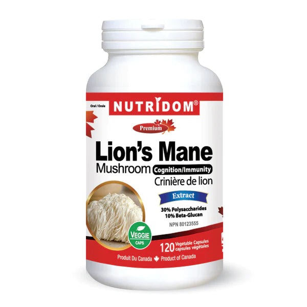 Nutridom Lion's Mane Mushroom Supplement 500mg (120 vcaps)