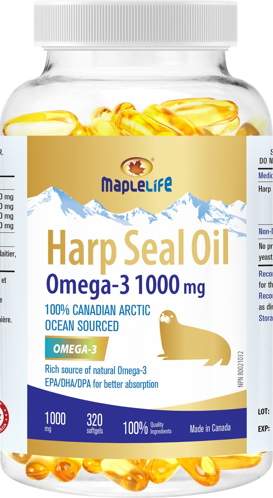 Maplelife Harp Seal Oil 1000mg (180 Softgels)