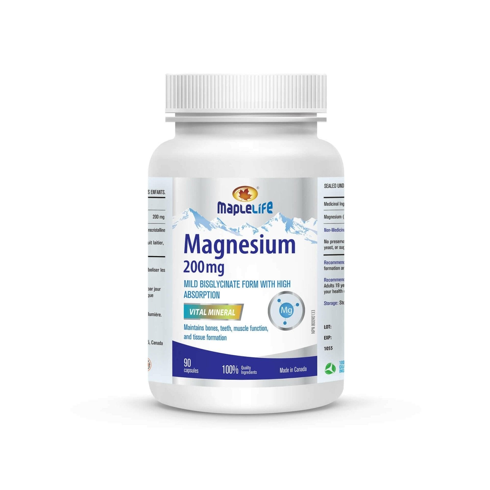 Maplelife Magnesium Bisglycinate 200mg (90 Capsules)