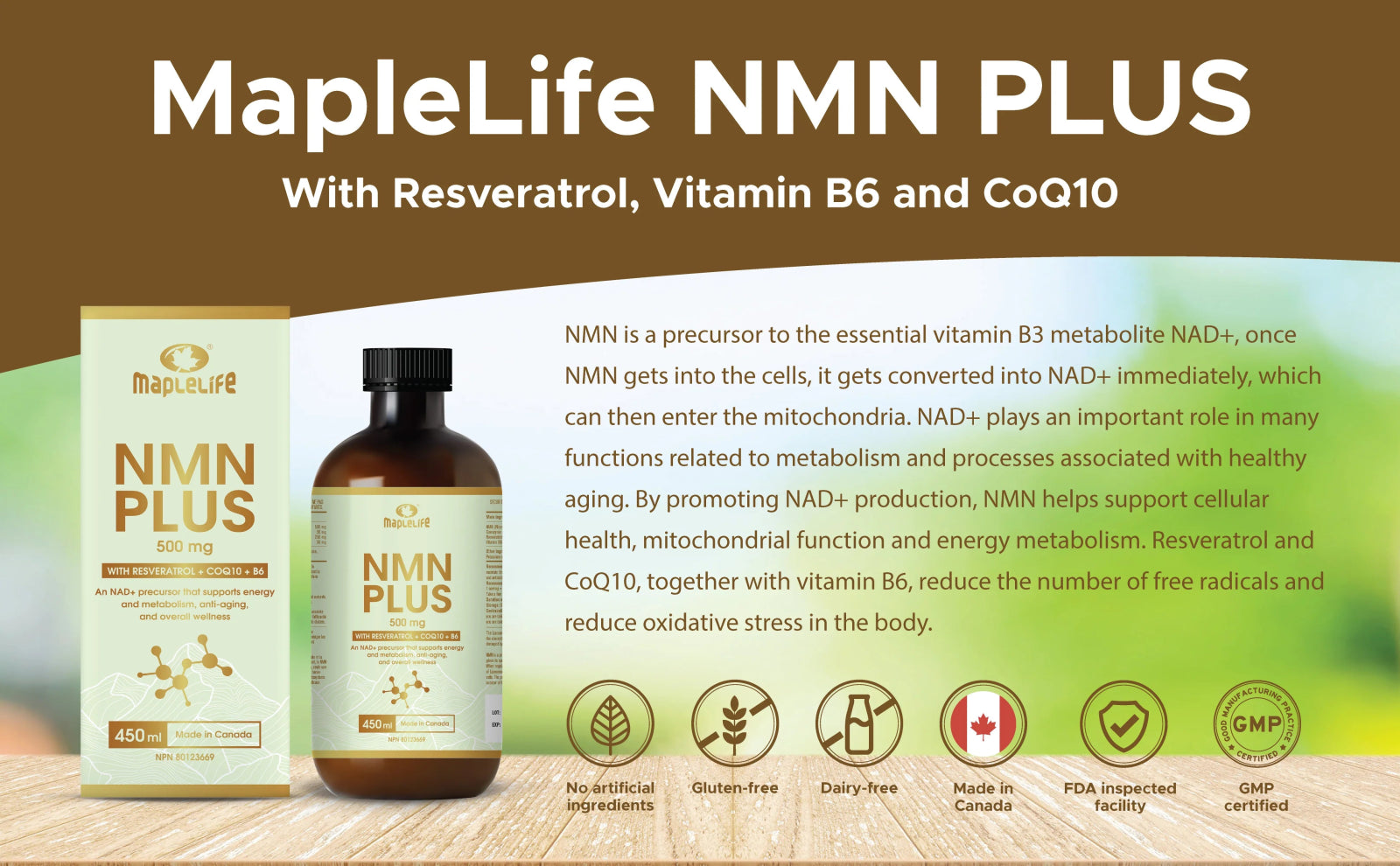 Maplelife NMN PLUS liquid (450mL)