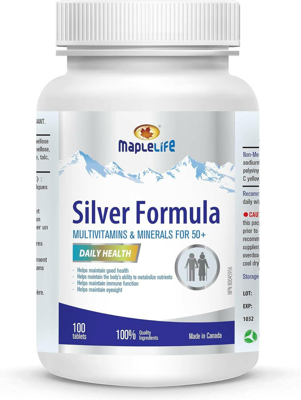 MapleLife Nutrition Silver Formula Multivitamin & Minerals for 50+ (100 ...