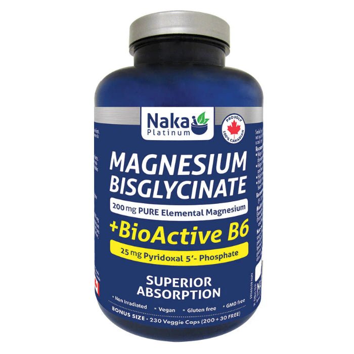 Naka Magnesium Bisglycinate + BioActive B6 (230 vcaps)
