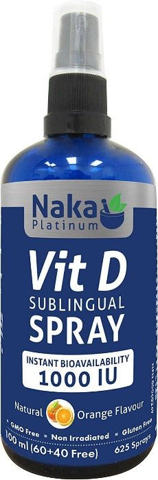 Naka Platinum Liposomal D3 Sublingual spray (100mL) - Orange flavor