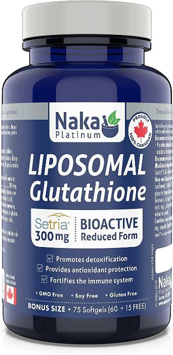 Naka Platinum Liposomal Glutathione 300mg (75 Softgels) - Bioactive reduced form