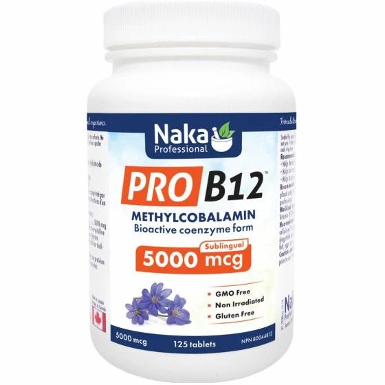 Naka Pro B - 12 Methylcobalamin 5,000mcg (125 Tabs)