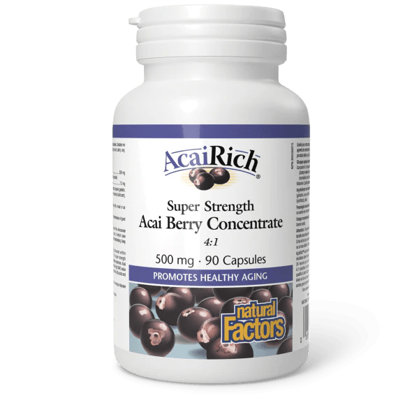 Natural Factors AcaiRich Super Strength Acai Berry Concentrate 500 mg (90 caps)