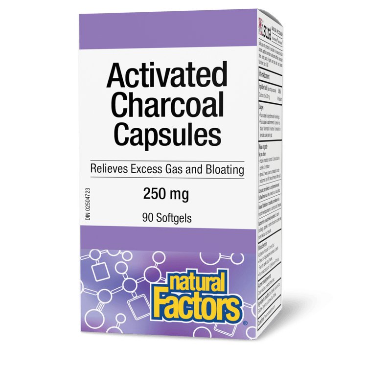 Natural Factors Activated Charcoal 250 mg (90 Softgels)