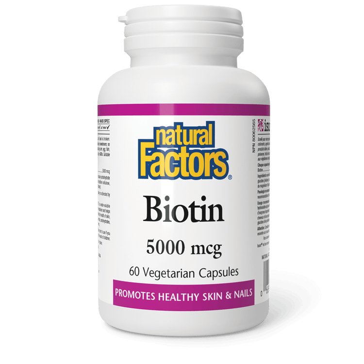 Natural Factors Biotin 5,000mcg (60 Vegetarian Capsules)