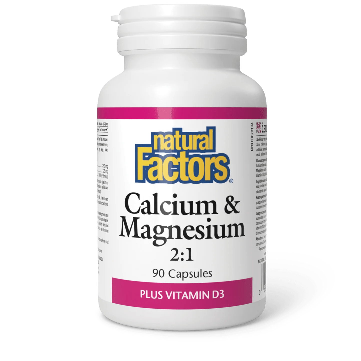 Natural Factors Calcium & Magnesium 2:1 Plus Vitamin D3 (90 caps)