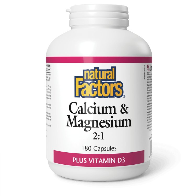 Natural Factors Calcium & Magnesium 2:1 Plus Vitamin D3 (90|180caps)