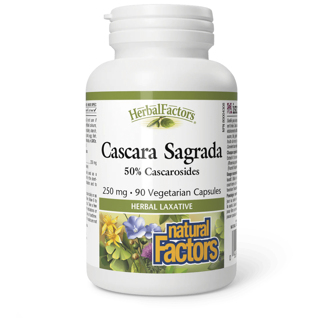 Natural Factors Cascara Sagrada 250 mg, HerbalFactors (90 vcaps)