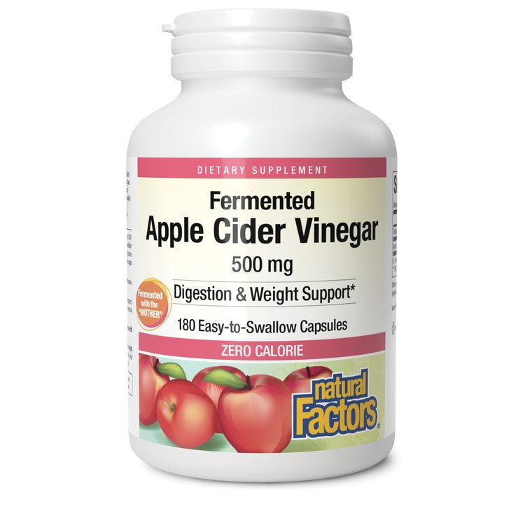 Natural Factors fermented Apple Cider Vinegar 500 mg (90 Capsules)