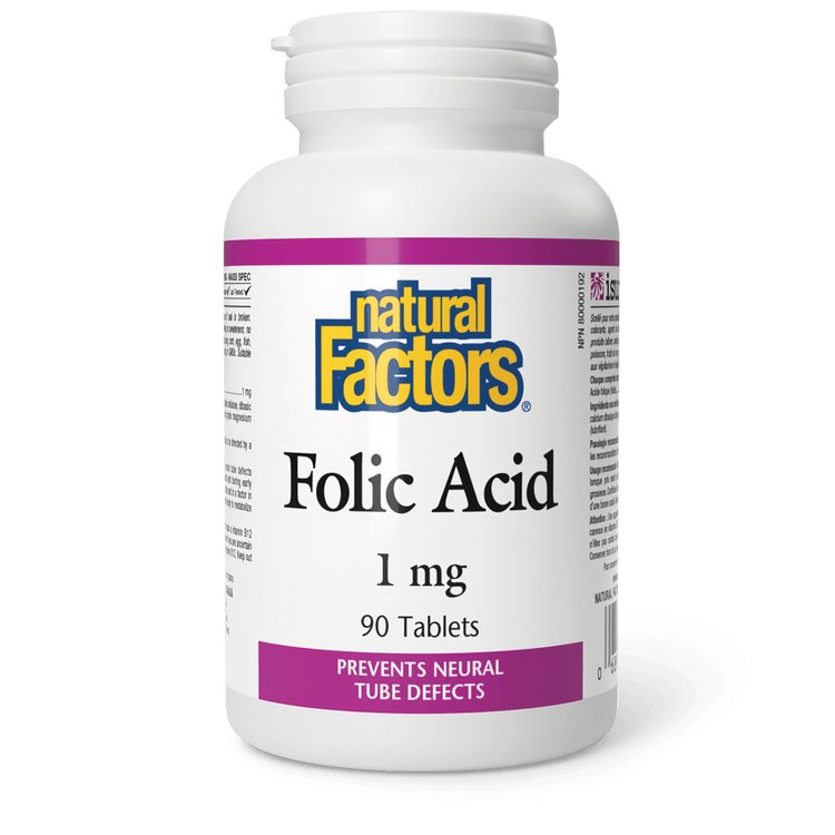 Natural Factors Folic Acid 1mg (90 ｜180 Tablets)