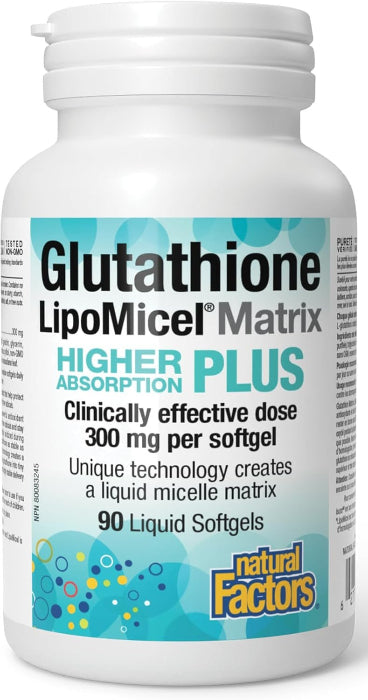 Natural Factors Glutathione LipoMicel Matrix 300mg (90 Liquid Softgels)