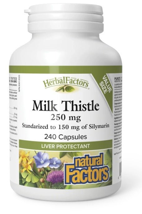 Natural Factors HerbalFactors® Milk Thistle Silymarin 250 mg (240 Capsules)