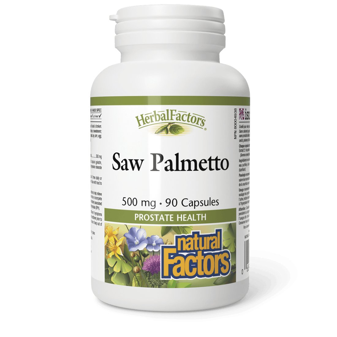 Natural Factors HerbalFactors Saw Palmetto 500 mg (90 Caps)