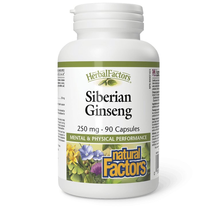 Natural Factors HerbalFactors Siberian Ginseng 250 mg (90 Capsules)