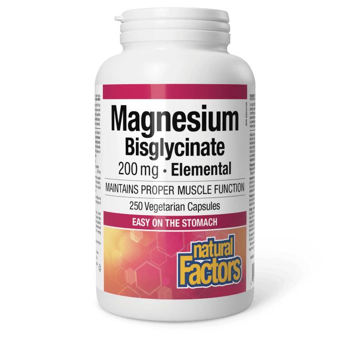 Natural Factors Magnesium Bisglycinate 200 mg (250 vcaps)