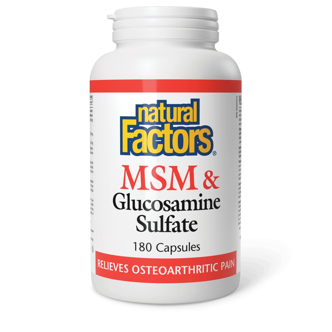 Natural Factors MSM & Glucosamine Sulfate (180 Capsules)