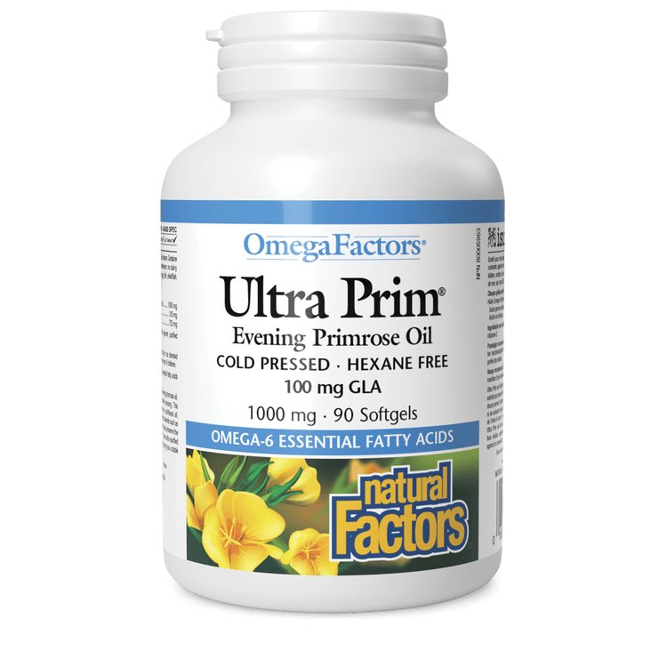 Natural Factors OmegaFactors Ultra Prim Evening Primrose Oil 1000mg (90 Softgels)