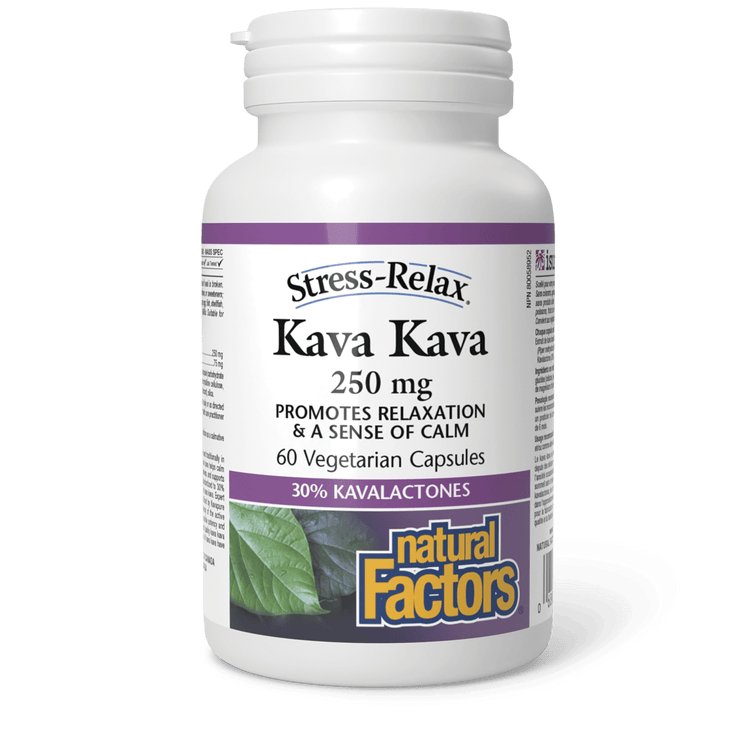 Natural Factors Stress - Relax Kava Kava 250mg (60 Vegetarian Capsules)