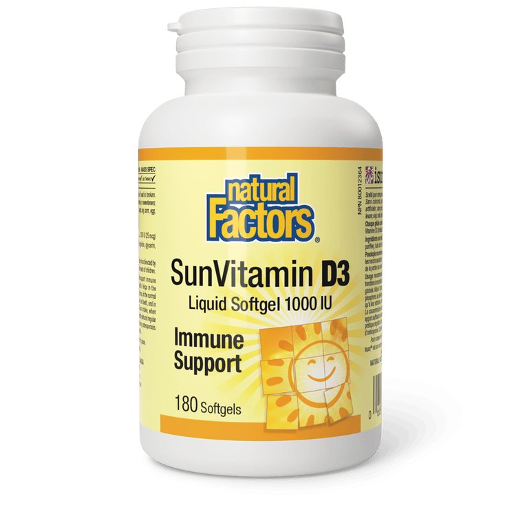 Natural Factors SunVitamin D3 1000IU (180 Softgels)