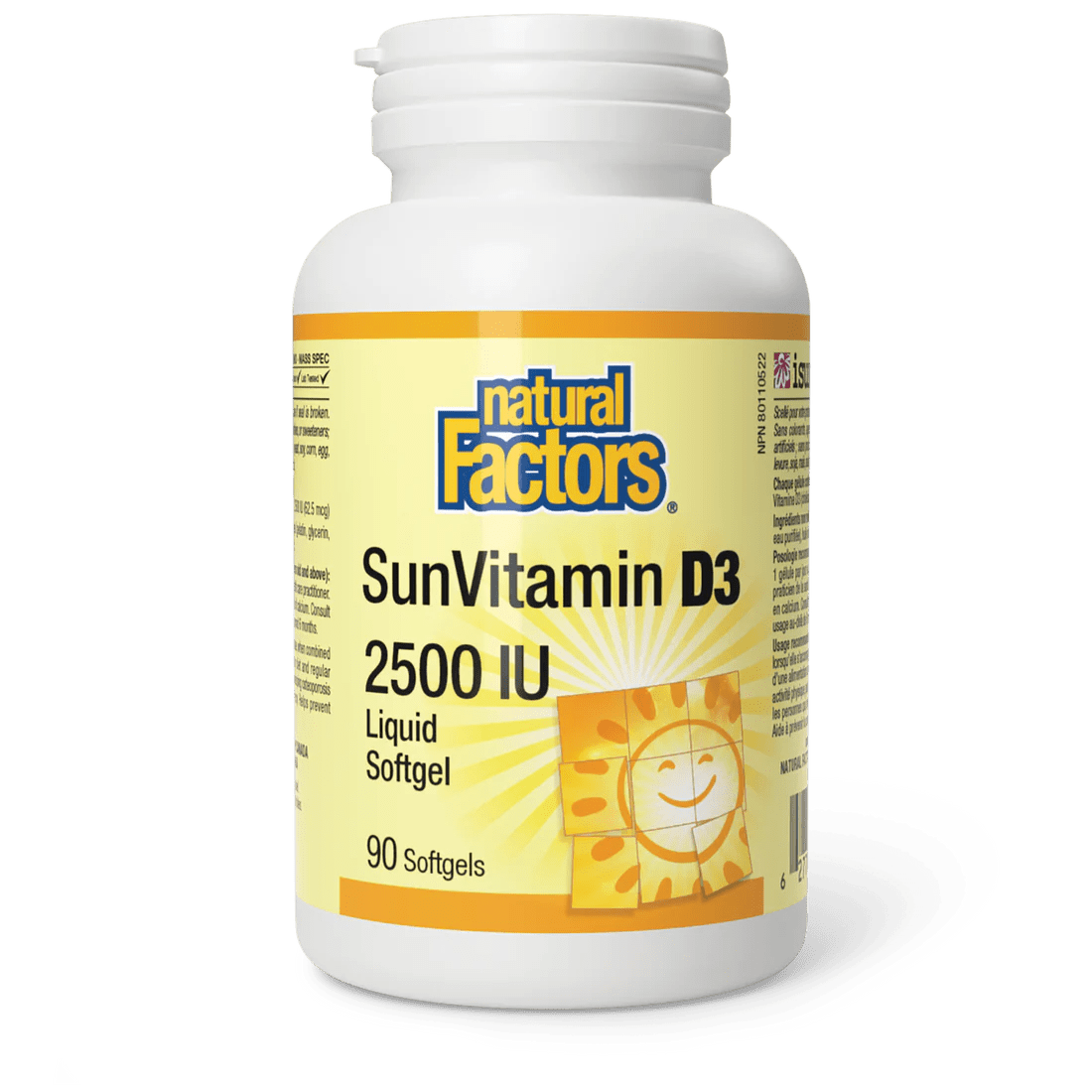 Natural Factors SunVitamin D3 2500IU (90 | 180 Softgels)