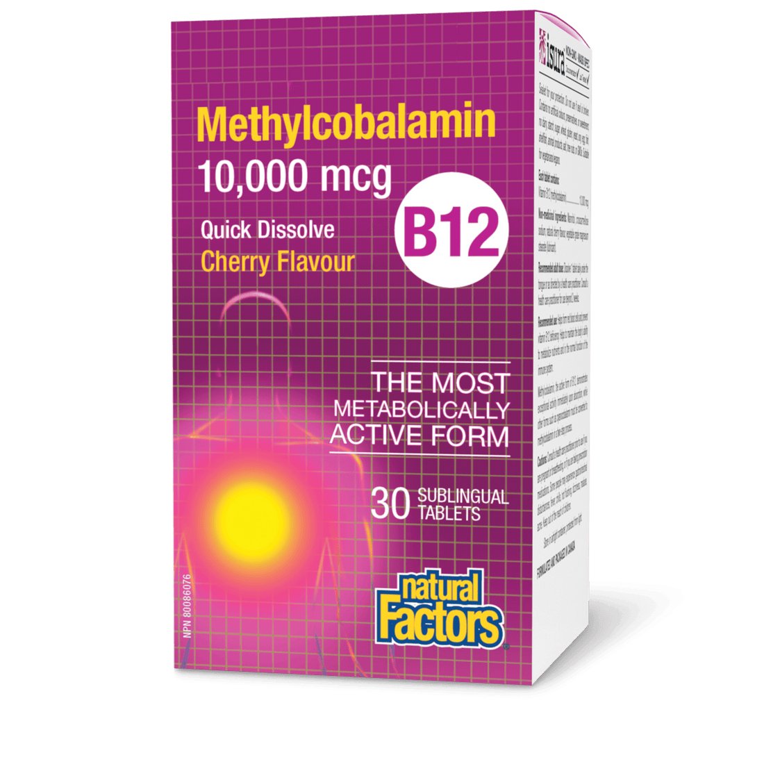 Natural Factors Vitamin B12 Methylcobalamin 10,000mcg (30 Sublingual Tablets)