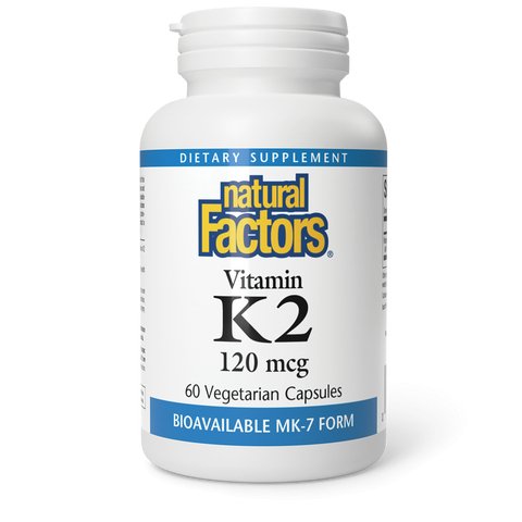 Natural Factors Vitamin K2 120mcg (60 | 120 Vcaps)