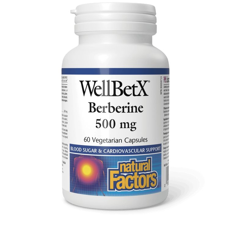 Natural Factors WellBetX Berberine 500 mg (60 Vegetarian Capsules)