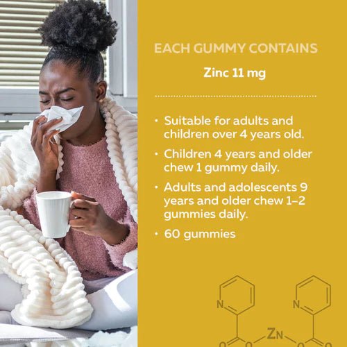 Nature's Way Zinc Gummies (60 gummies) - Immune System Support