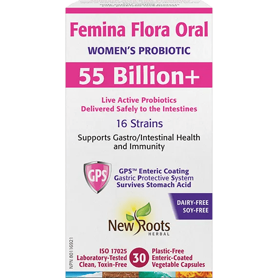 New Roots Femina Flora Oral 55 Billion+ (30 enteric - coated vcaps)